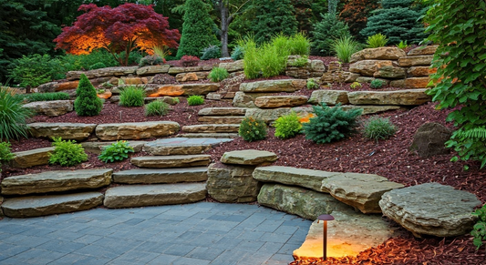Stunning river stone landscaping