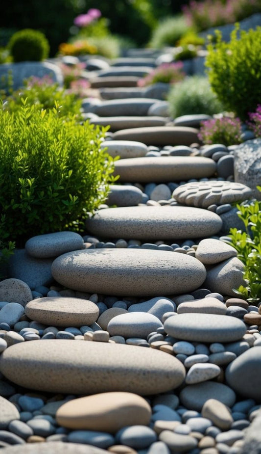 River pebble landscaping