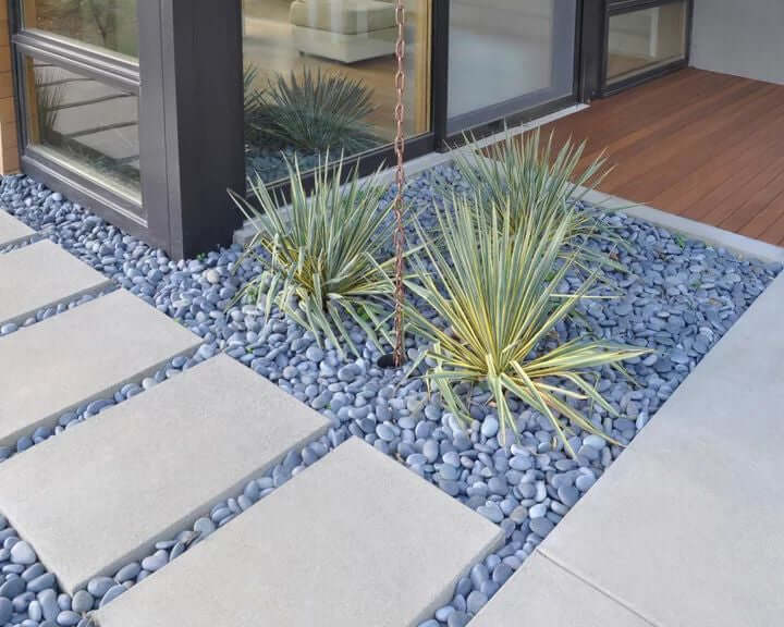 Mexican Beach Pebbles Installed
