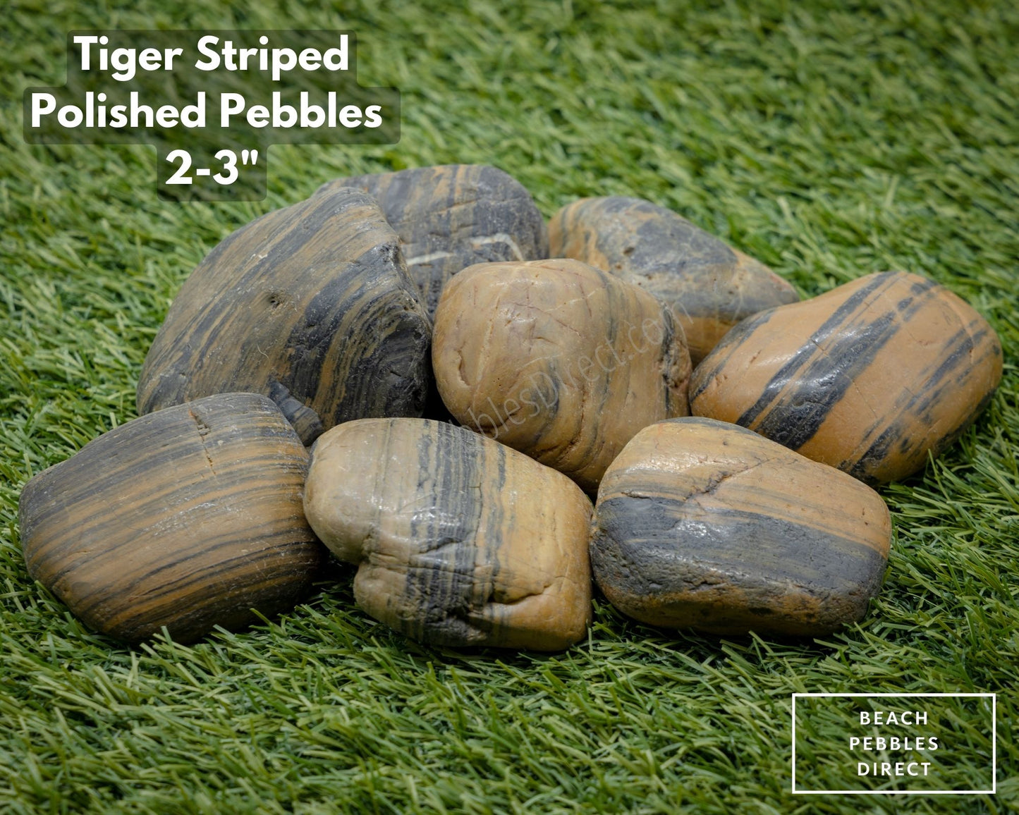 Tiger Striped Polished Pebbles