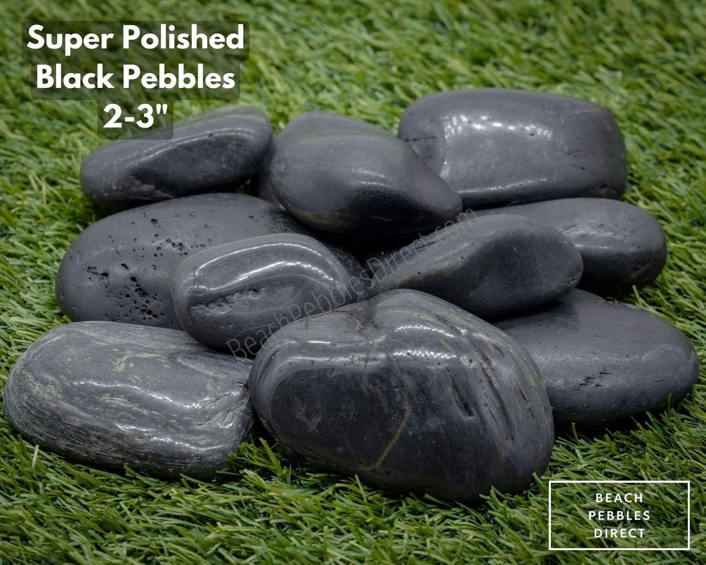 Super Polished Black Beach Pebbles