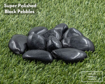 Super Polished Black Beach Pebbles