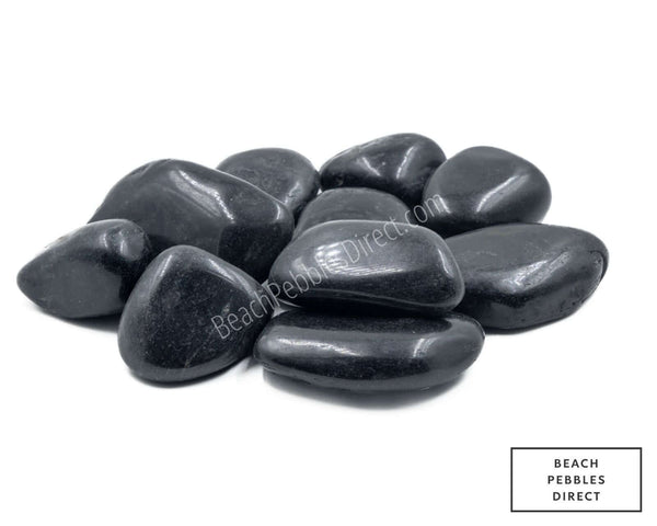 Super Black Polished Pebbles | Beach Pebbles Direct