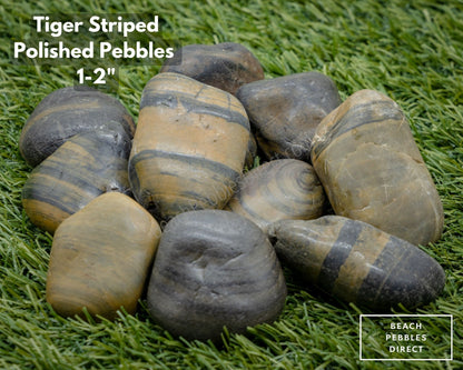 Tiger Striped Polished Pebbles