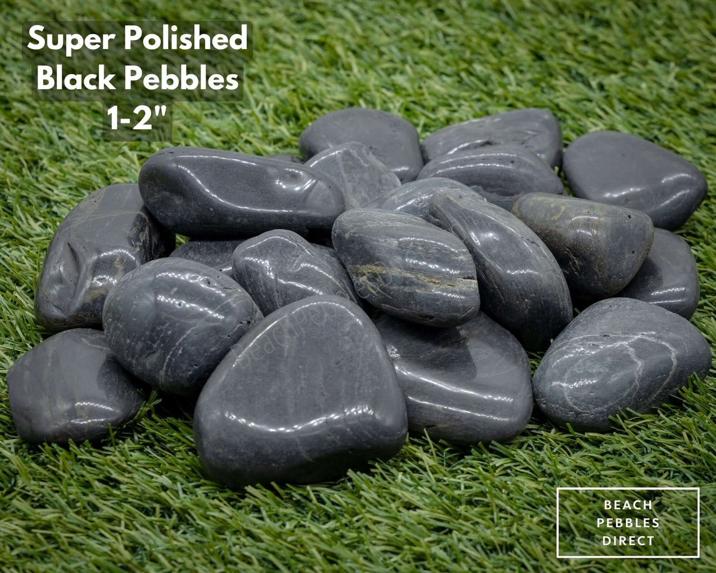 Super Polished Black Beach Pebbles