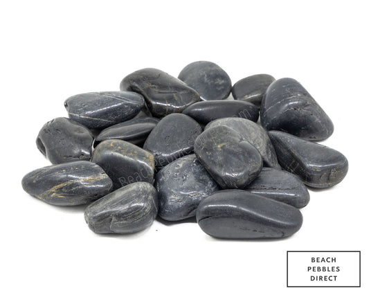 Super Polished Black Beach Pebbles